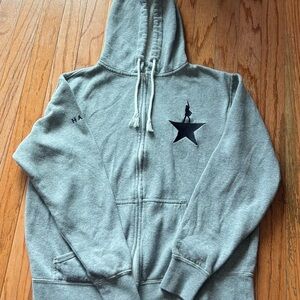 Official “Hamilton” Musical Broadway Gray full zip-up Hoodie